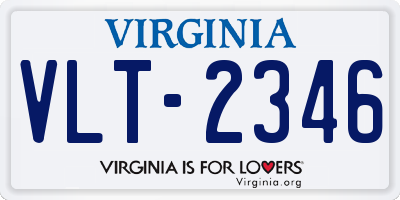 VA license plate VLT2346