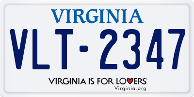 VA license plate VLT2347