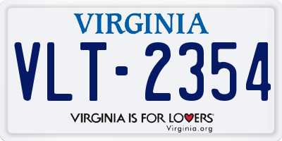 VA license plate VLT2354