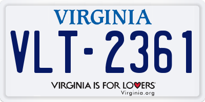 VA license plate VLT2361