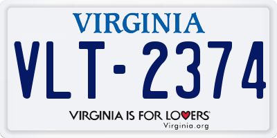 VA license plate VLT2374