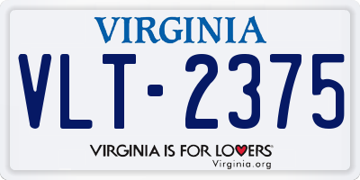 VA license plate VLT2375