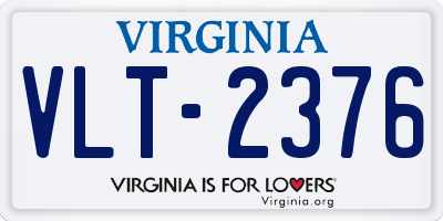 VA license plate VLT2376
