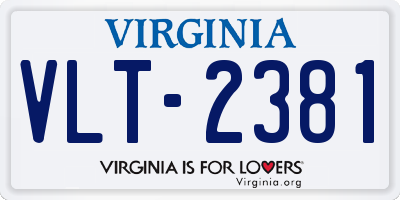 VA license plate VLT2381