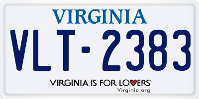 VA license plate VLT2383