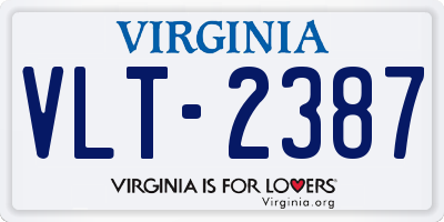 VA license plate VLT2387