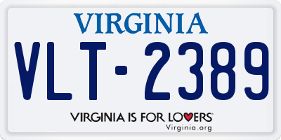 VA license plate VLT2389