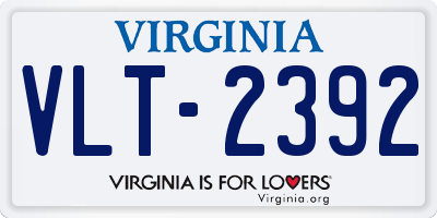 VA license plate VLT2392