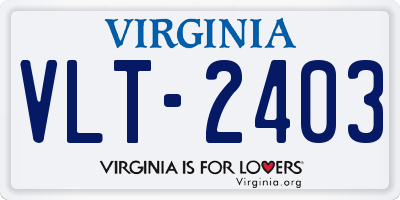 VA license plate VLT2403