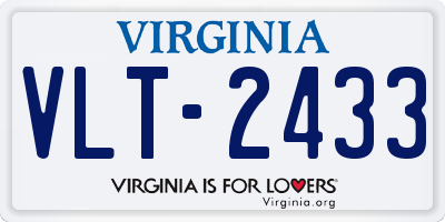 VA license plate VLT2433