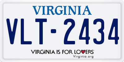 VA license plate VLT2434