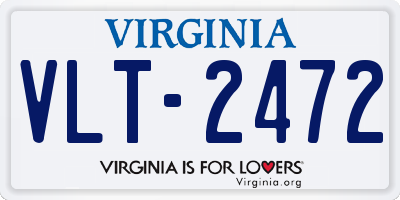 VA license plate VLT2472