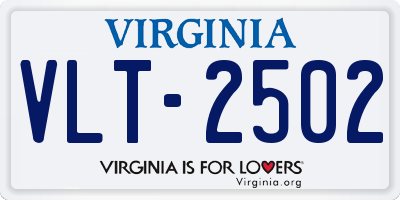 VA license plate VLT2502