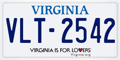 VA license plate VLT2542