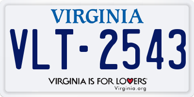 VA license plate VLT2543