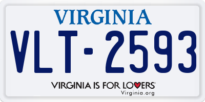 VA license plate VLT2593