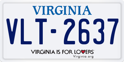VA license plate VLT2637