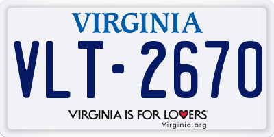 VA license plate VLT2670