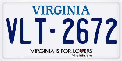VA license plate VLT2672