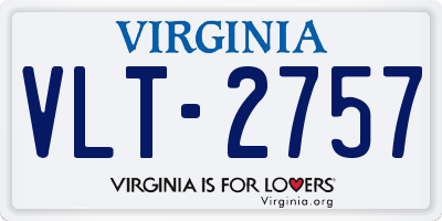 VA license plate VLT2757