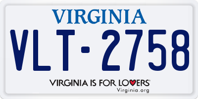 VA license plate VLT2758