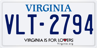 VA license plate VLT2794