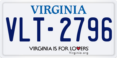 VA license plate VLT2796
