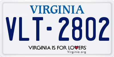 VA license plate VLT2802