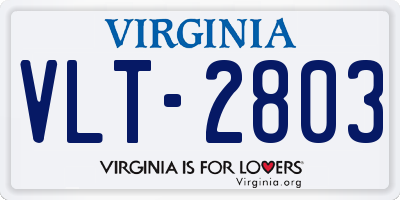 VA license plate VLT2803