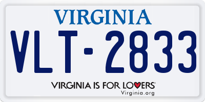 VA license plate VLT2833