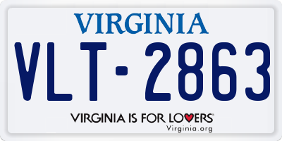 VA license plate VLT2863