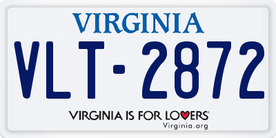 VA license plate VLT2872