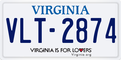 VA license plate VLT2874