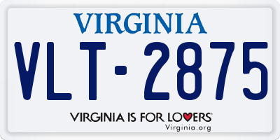 VA license plate VLT2875