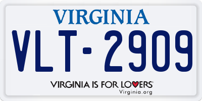 VA license plate VLT2909
