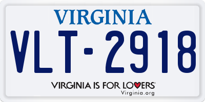 VA license plate VLT2918