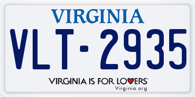 VA license plate VLT2935
