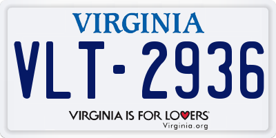 VA license plate VLT2936