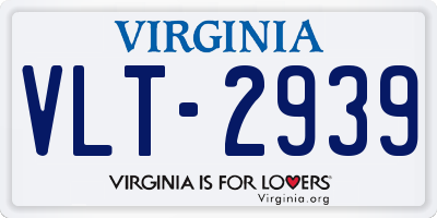 VA license plate VLT2939