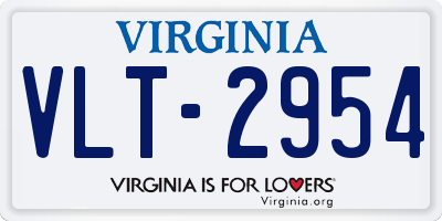 VA license plate VLT2954