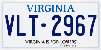 VA license plate VLT2967