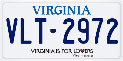VA license plate VLT2972