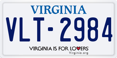 VA license plate VLT2984