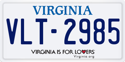 VA license plate VLT2985