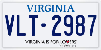 VA license plate VLT2987
