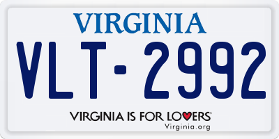 VA license plate VLT2992