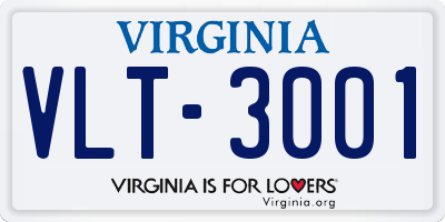 VA license plate VLT3001
