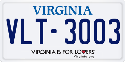 VA license plate VLT3003