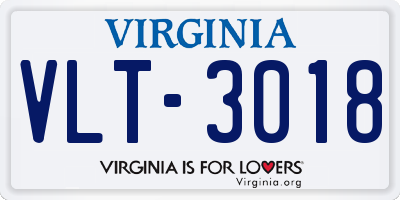 VA license plate VLT3018