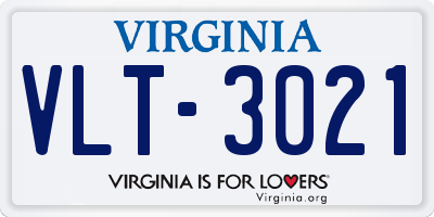 VA license plate VLT3021